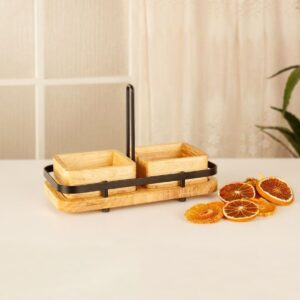 قیمت و خرید اردوخوری چوبی پایه دار دوتایی ویراکیش