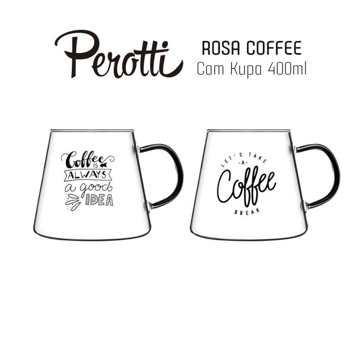 ماگ پیرکس (بروسیلیکات) پروتی ترکیه Perotti Rosa Coffee 300cc