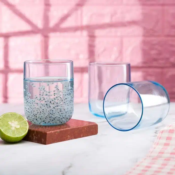 نیم لیوان رنگی آبی فیروزه ای آیکونیک پاشاباغچه ترکیه Iconic