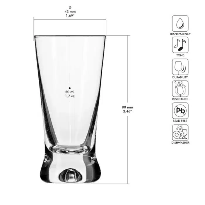شات ودکا کریستال کروسنو لهستان مدل ایکس لاین Krosno X-LINE